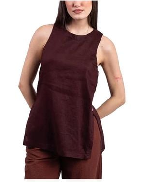 Ecoalf Relaxed Linnen Tuniek - Paars