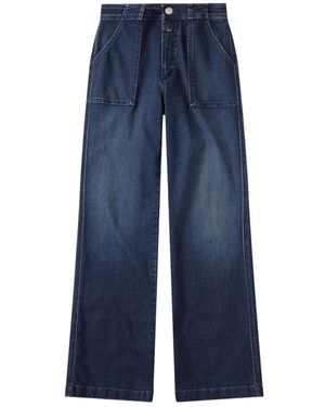 Closed Jeans ,Blauw ,Katoen Wijde Pijpen Broek