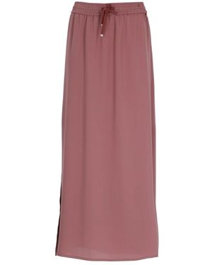 Herno Rokken ,Roze ,Polyester Drawstring Maxi Rok - Paars