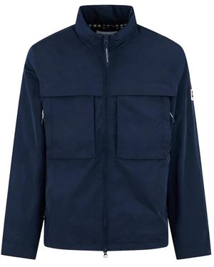 Aquascutum Jassen ,Blauw ,Polyester Lamina Mock Neck Jacket