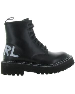 KARL LAGERFELD Lace-Up Boots - Black