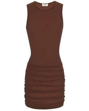 Saint Laurent Short Dresses - Brown