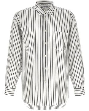 Comme des Garçons Gestreiftes Hemd Aus Baumwollpopeline - Weiß