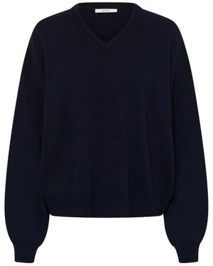 Gestuz Truien & Vesten ,Blauw ,V-Hals Gebreide Kleding
