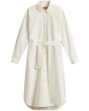 Woolrich Weiße Baumwollhemdkleid