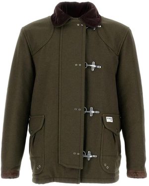 Fay Single-Breasted Coats - Green