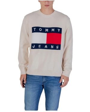 Tommy Hilfiger Print Strickwaren Herren Lange Ärmel - Grau
