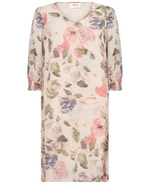 Cream Short Dresses - Pink
