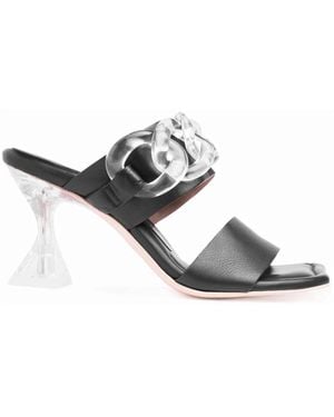 Ras Schoenen ,Zwart ,Zwarte Leren Sandaal 7210-P Stijl - Grijs