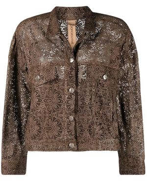Giorgio Brato Jassen ,Bruin ,Leer Jeans Over Jack