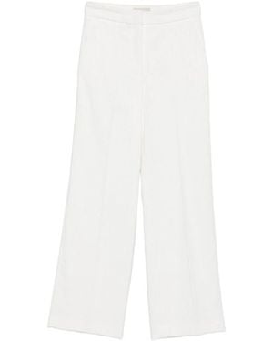 Via Masini 80 Broeken ,Wit ,Witte Geribbelde Textuur Broek
