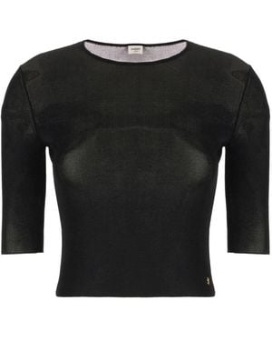 Saint Laurent Round-Neck Knitwear - Black