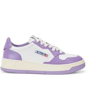 Autry Sneakers de cuero bicolor para mujeres - Morado
