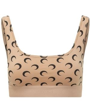 Marine Serre Fitness ,Moon Printed Jersey Sportbeha - Naturel