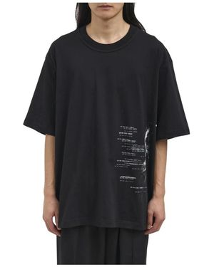Isabel Benenato Grafisch Print Katoenen T-Shirt - Zwart