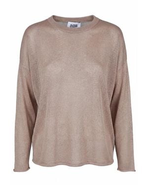 Alpha Studio Round-Neck Knitwear - Marrone