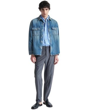 Grifoni Overhemden ,Blauw ,Denim Denim Shirt