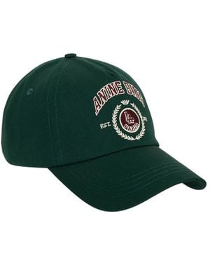 Anine Bing Accessoires ,Groen ,Katoen Jeremy Collegiate Cap