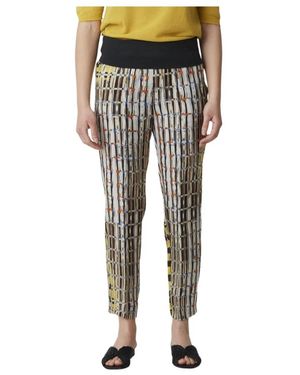 Manila Grace Slim-Fit Trousers - Grijs