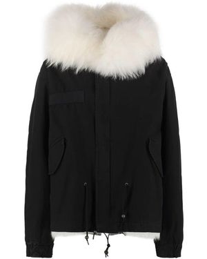 MR & MRS Kurzer Parka Mit Fuchsfutter - Schwarz