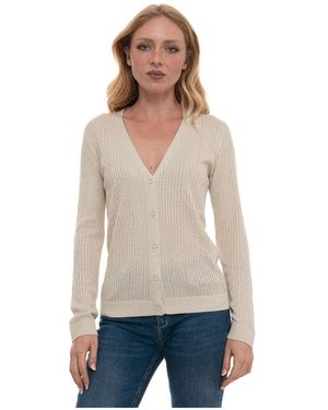 Liu Jo Truien & Vesten ,Polyester Lange Cardigan - Naturel