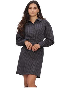 Notre-v Kleedjes ,Grijs ,Nv-Iris Shirt Dress - Zwart