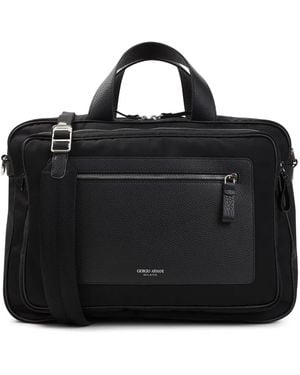 Giorgio Armani Tassen ,Zwart ,Leer Aktetas
