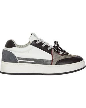 Gcds Schoenen ,Veelkleurig ,Leer Bucket Bow Sneakers - Grijs