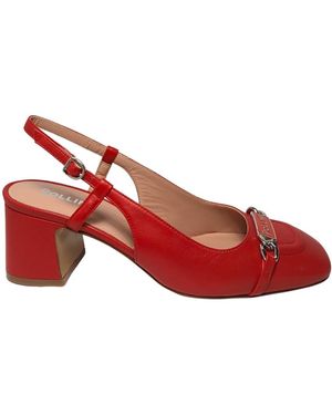 Pollini Schoenen ,Rood ,Leer Pumps