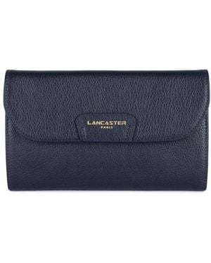 Lancaster Accessoires ,Blauw ,Leer Stijlvolle Flap Rugzak Met Drukknoopsluiting