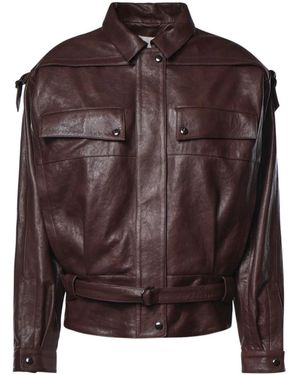 Magda Butrym Leather Jackets - Brown