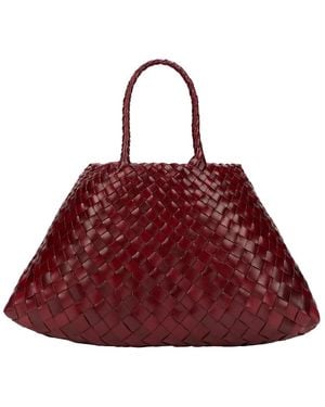 Dragon Diffusion Tassen ,Rood ,Leer Santa Croce Woven Tote