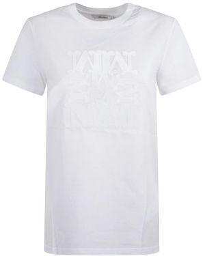 Max Mara Tops ,Wit ,Katoen Katoenen T-Shirt Met Ronde Hals