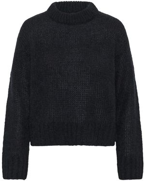 Part Two Gemütlicher Strickpullover Dunkelblau - Schwarz
