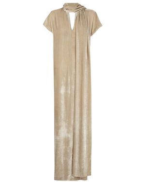 Cortana Iris Velvet Maxi Jurk - Naturel