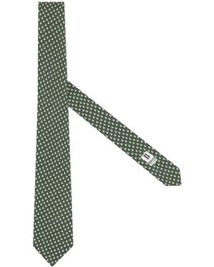 BOGGI Accessoires ,Groen ,Marine Print Zijden Stropdas