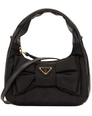 Prada Bow Schultertasche - Schwarz