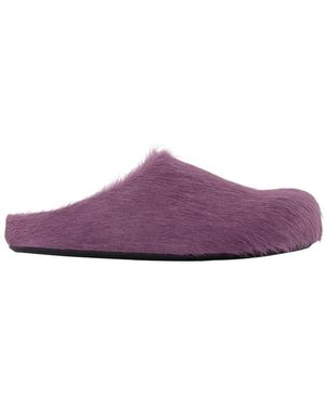 Marni Schoenen ,Paars ,Leer Fussbett Sabot