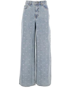Self-Portrait Wide Jeans - Blu