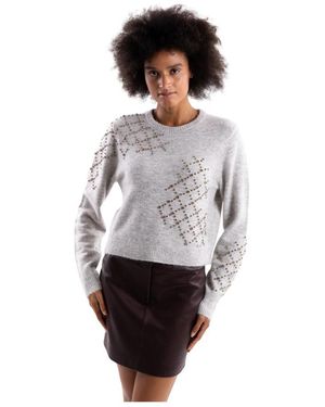 Pinko Round-Neck Strickwaren - Grau