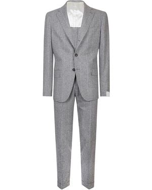 Eleventy Single Breasted Suits - Gris