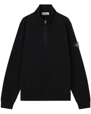 Stone Island Hoodies & Sweatvesten ,Zwart ,Katoen Garment Dye Zip Through Hoody