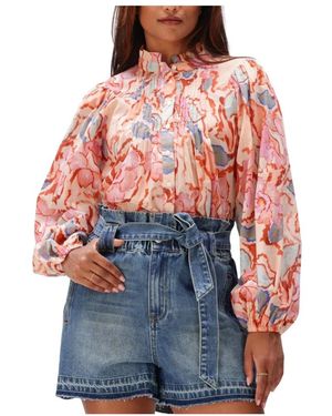 Suncoo Overhemden ,Veelkleurig ,Linnen Leya Blouse - Rood