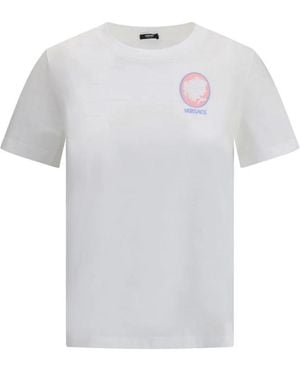 Versace Medusa Logo Besticktes T-Shirt - Grau