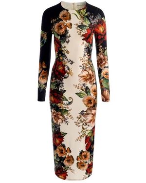 Alice + Olivia Kleedjes ,Veelkleurig ,Delora Midi Jurk - Wit