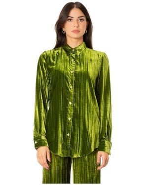 forte_forte Overhemden ,Groen ,Corduroy Shirt