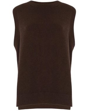 Manila Grace Sleeveless Tops - Marrón