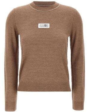 MM6 by Maison Margiela Round-Neck Knitwear - Brown