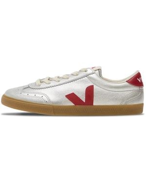 Veja Schoenen ,Grijs ,Katoen Volley O.T. Leather - Wit