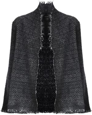 Avant Toi Truien & Vesten ,Zwart ,Wol Gebreide Cardigan Met Franjes